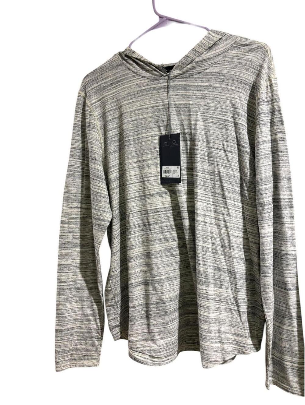 VRST Mens Hoodie Medium NWT Lightweight Performance Hoodie Gray Marble Athletic